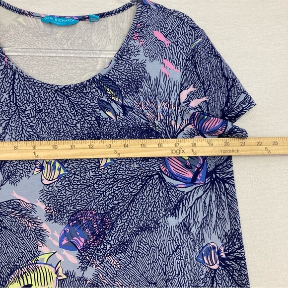 Tori Richard Honolulu Fish Print Ultra Soft Comfy Stretch Casual Dress Large - Picture 4 of 10